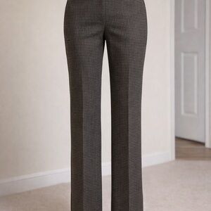 Ann Taylor Black and Olive Green Houndstooth Boot Cut Pants